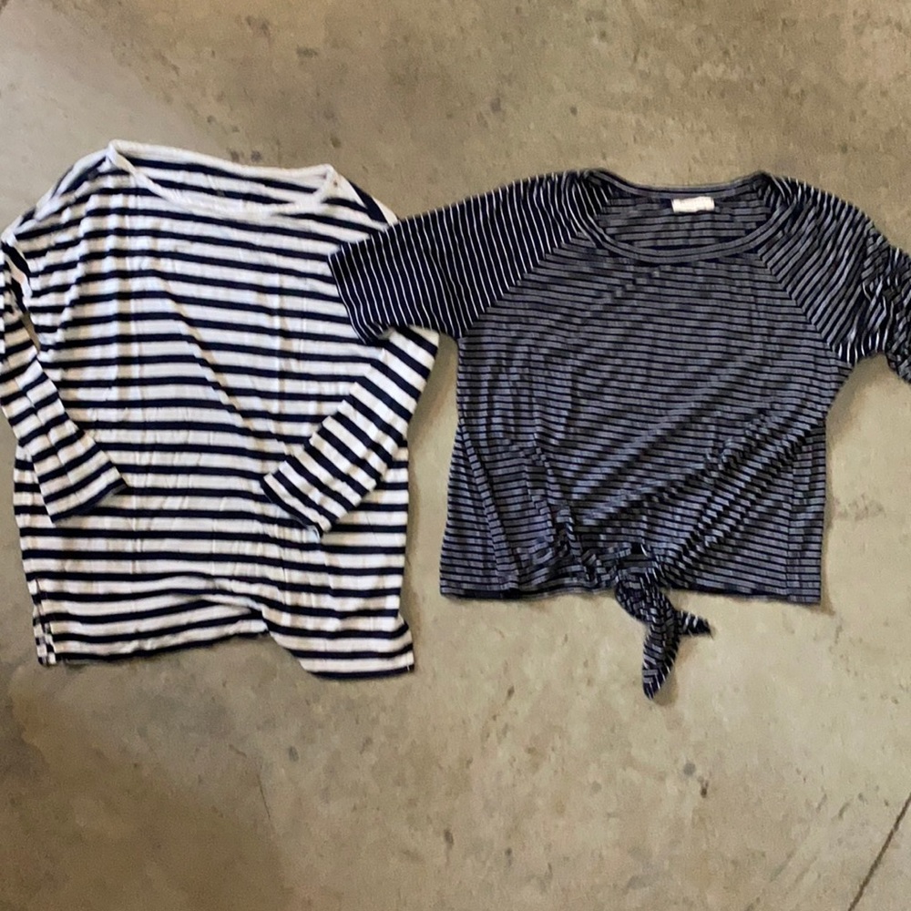 Set of two striped tops/tees, size Small